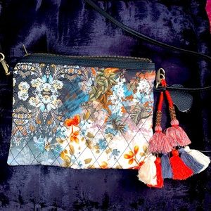 Johnny Was CALME Quilted Crossbody Bag - Tassels Boho Floral